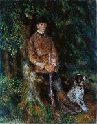 Portrait of Alfred Berard with His Dog Auguste renoir